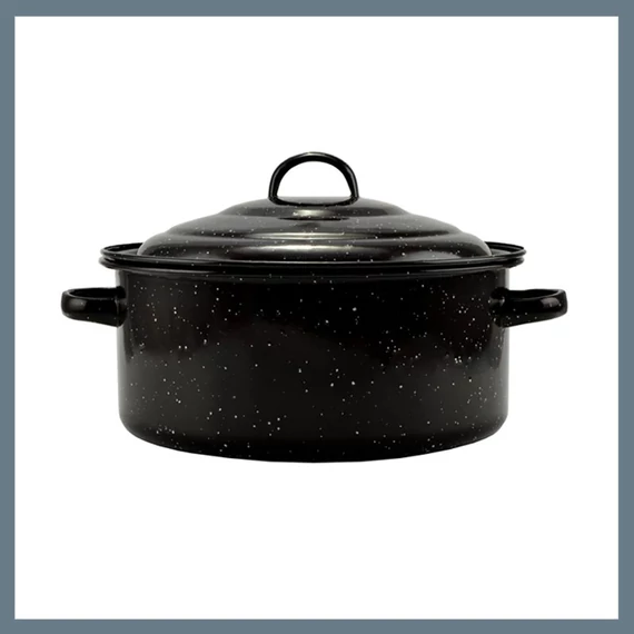 Perfect Home Enamelirana tava s poklopcem 27 cm 2,8 litara crna
