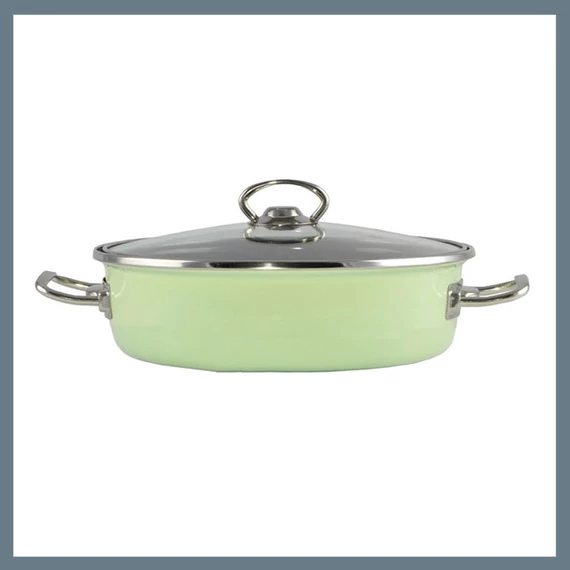Perfect Home Zelena Elite Enameled Posuda za Pečenje 24 cm + stakleni poklopac 10421