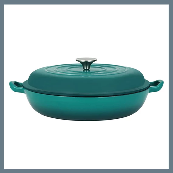 Perfect Home Zománcozovana livena tava za pečenje s poklopcem 30 cm tirkizna 16640