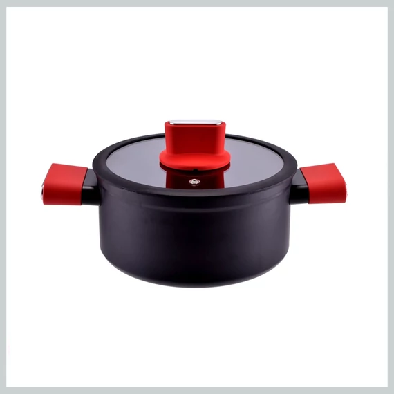 Perfect Home Straight Line neljepljivi aluminijski lonac s plastičnim poklopcem 20 cm, 3L, indukcijska podloga 10406