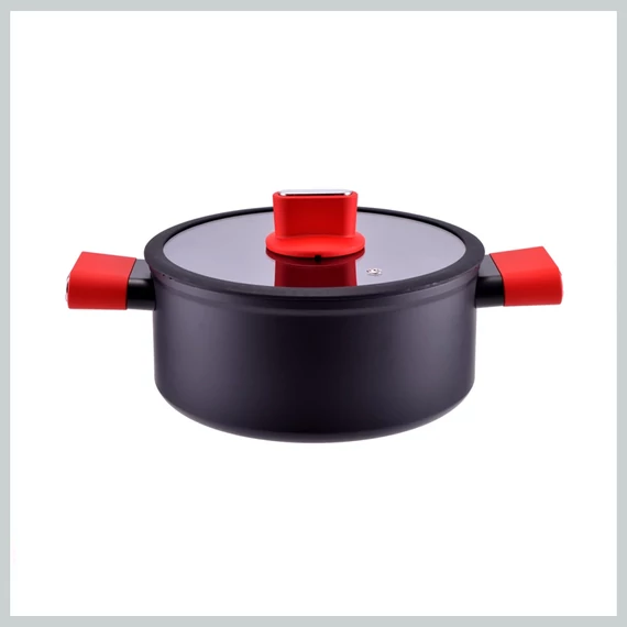 Perfect Home Straight Line neljepljivi aluminijski lonac s plastičnim poklopcem 24 cm, 5L, indukcijska podloga 10440