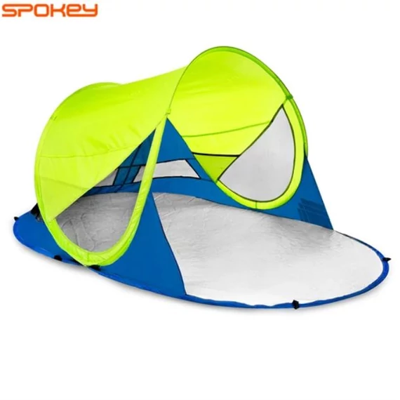 Spokey STRATUS samorasklopivi plažni šator – plavo-zeleni – 190 × 120 × 90 cm – 926783