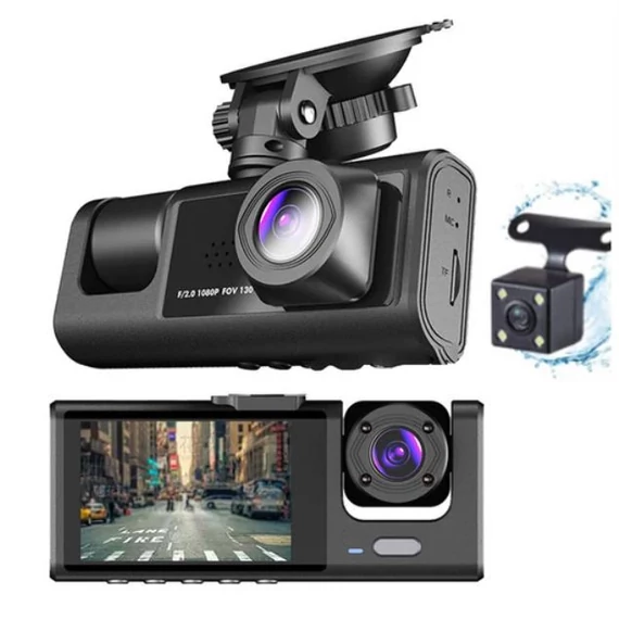 Trokameraška auto kamera s rezolucijom 1080P – model holm8463