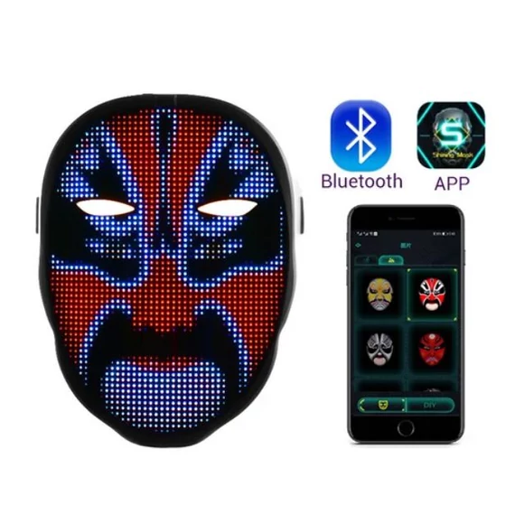 LED svjetleća maska s Bluetooth aplikacijom – model holm7149