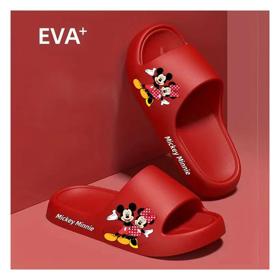 DISNEY Mickey & Minnie Egér EVA papuče – crvene, uniseks KM1675166-3