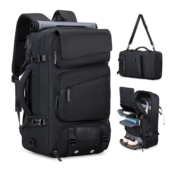 ENOSHI 3u1 multifunkcionalni ruksak s pretincem za cipele i laptop – crni – WA1802516-2
