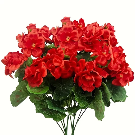 Set od 4 umjetna UV-otporna buketa pelargonije – 35 cm – FW906425