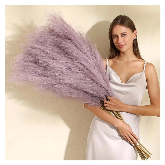 Set od 6 dekorativnih umjetnih pampas trava – ljubičasta – 95 cm – NF385649-3