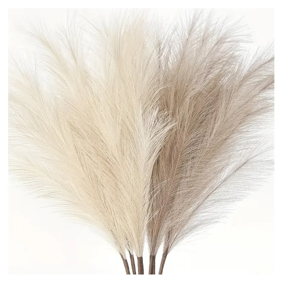 Set od 6 ukrasnih umjetnih pampas trava – bež/smeđa – 95 cm – NF385649