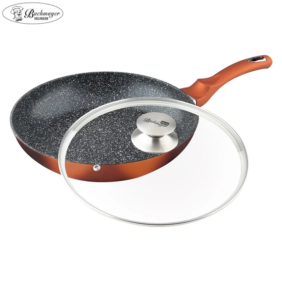 Bachmayer tiganj s mramornim premazom 30 cm s poklopcem od stakla u boji bakra – BM-7753-30