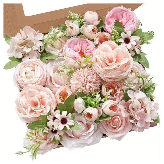 Elegantni buket umjetnog cvijeća u kutiji 27 x 25 cm – QP123127