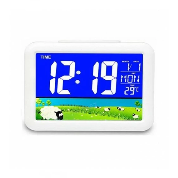 7002WJ Bijeli digitalni budilnik s LCD zaslonom 6186498