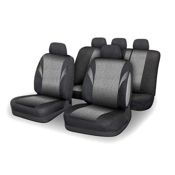 POLY set presvlaka za autosjedala – 9-dijelni, sivi, kompatibilan sa zračnim jastucima 31679