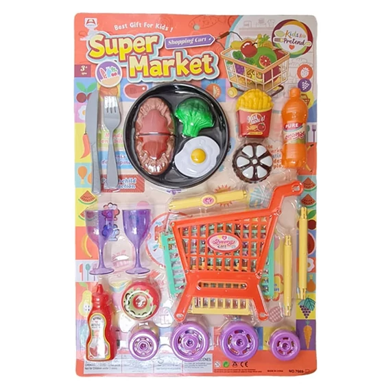 Set Igračka Supermarket Kolica s 13 Dodataka NO7649