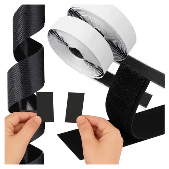 RUHHY samoljepljiva čičak traka crna – 5 m × 2,5 cm – 00024237