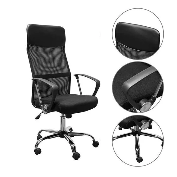 Ergonomska Uredska Stolica – Visoki Naslon, Podesiva Visina, Crna HS305