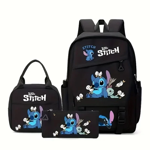 3-dijelni Stitch Rainbow set ruksaka – Crni QJ1757416-F