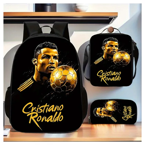 CR7 Zlatna lopta 3-dijelni set torbi – Ruksak, torba za ručak i pernica RL4794720