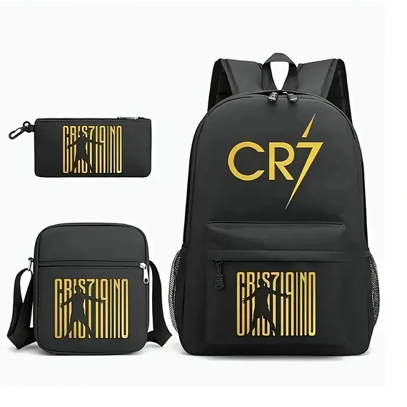 CR7 3-dijelni set ruksaka – crno-zlatni XH2725266