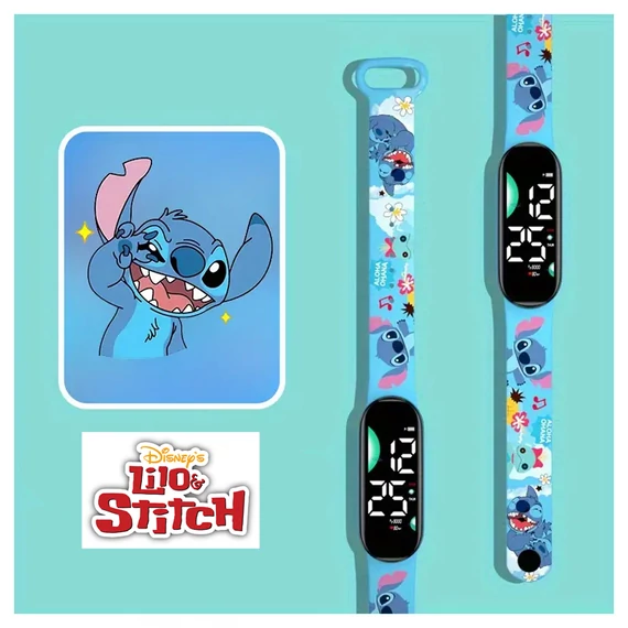 Disney Stitch Dječji Digitalni Sat – Silikonski remen, LED zaslon na dodir CU3575409