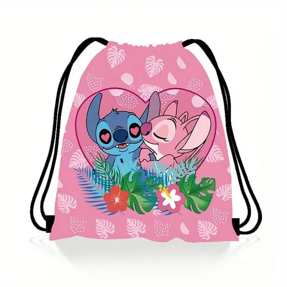 Disney Stitch torba na vezanje od izdržljivog poliestera – roza – UX1328354