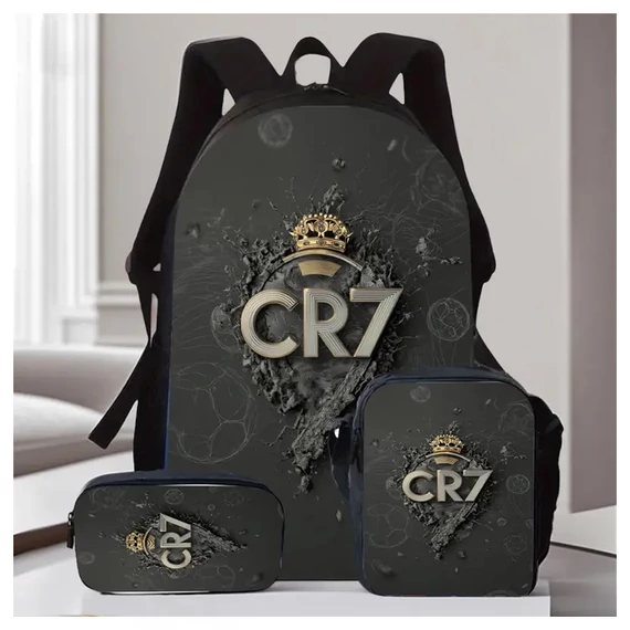 CR7 Trosdijelni Set Ruksaka – Crno-zlatni Dizajn AX4058046