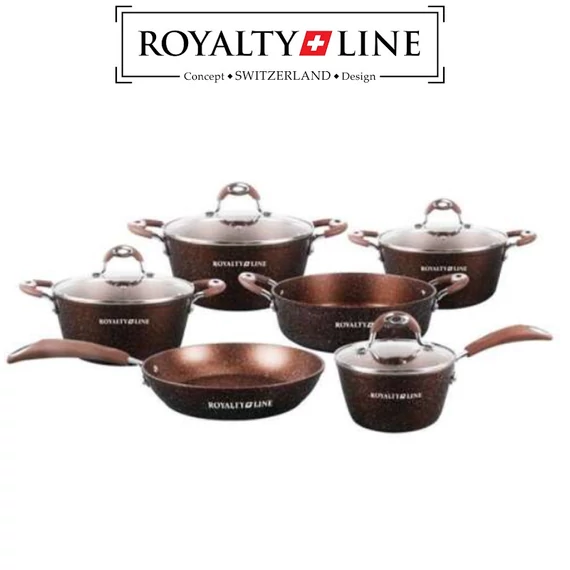 Royalty Line 10-dijelni set posuđa s poklopcima, mramorni premaz RL-5010BRW
