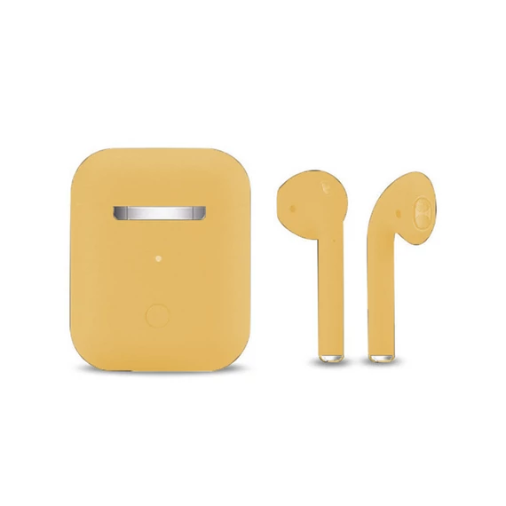 Inpods 12 Macaron - Žute bežične slušalice s mat površinom i soft-touch kontrolama (HOLM3142)