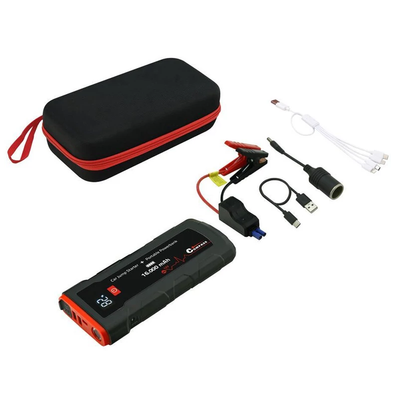 Compass Powerbank s funkcijom Jump Starter, 16.000 mAh, 2000A – 07165
