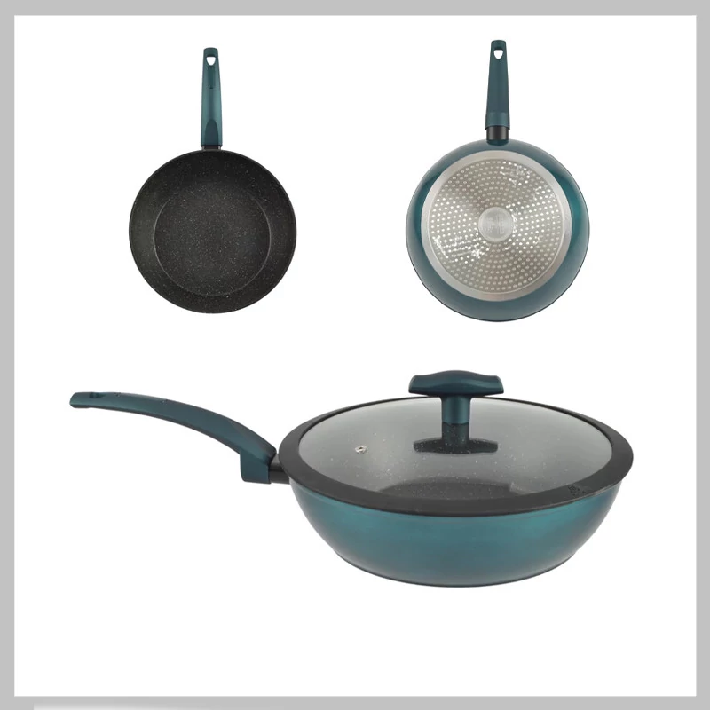 Perfect Home Sea Line neljepljivi aluminijski Wok s poklopcem od stakla, 28 cm, indukcijski 15811