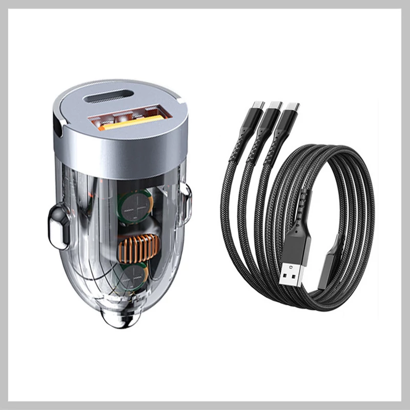 120 W Auto punjač set, dvostruki auto punjač adapter + punjački kabel Holm8438