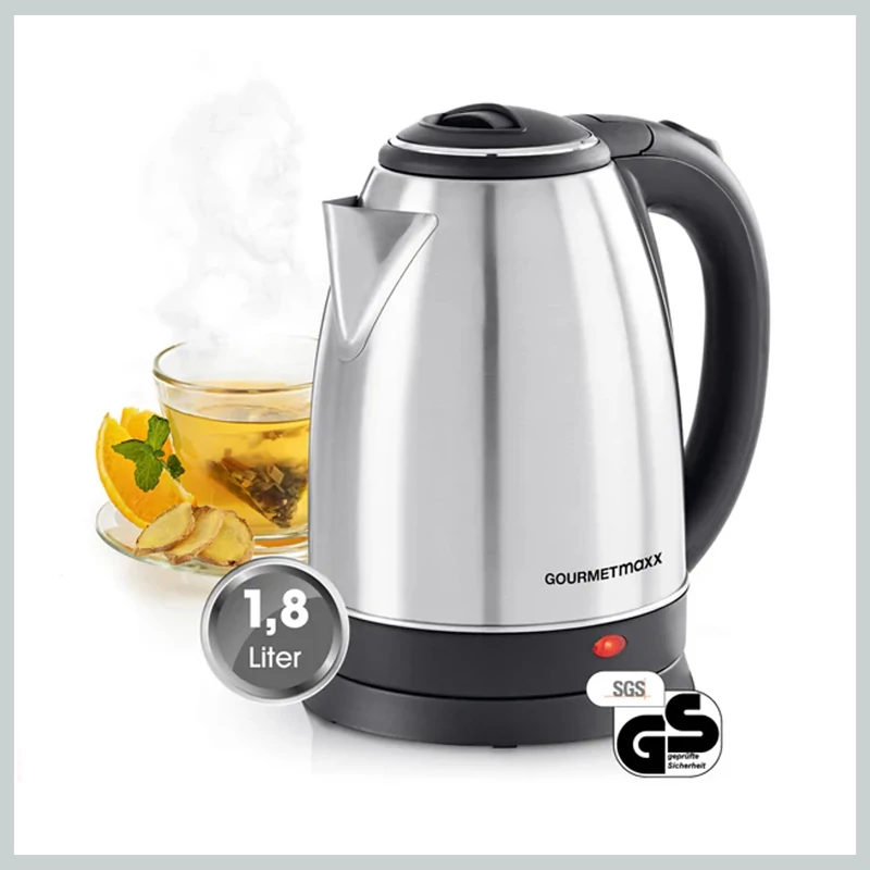 GOURMETMAXX Električni Čajnik od Nehrđajućeg Čelika 1,8L 1500W DS13704