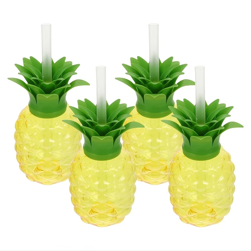 Set čaša u obliku ananasa – 4 komada sa slamkama –  WF1356143-4A