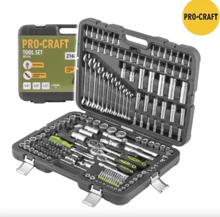 PROCRAFT 216-dijelni set alata s čegrtaljkom WS216