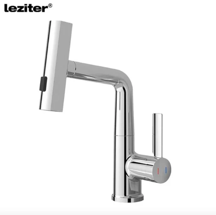 LEZITER Mara kuhinjska slavina s multifunkcionalnom glavom – crna ZS-7020N-CH