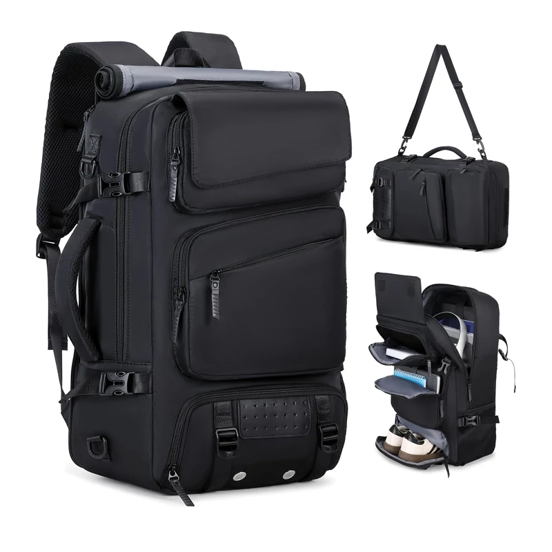 ENOSHI 3u1 multifunkcionalni ruksak s pretincem za cipele i laptop – crni – WA1802516-2