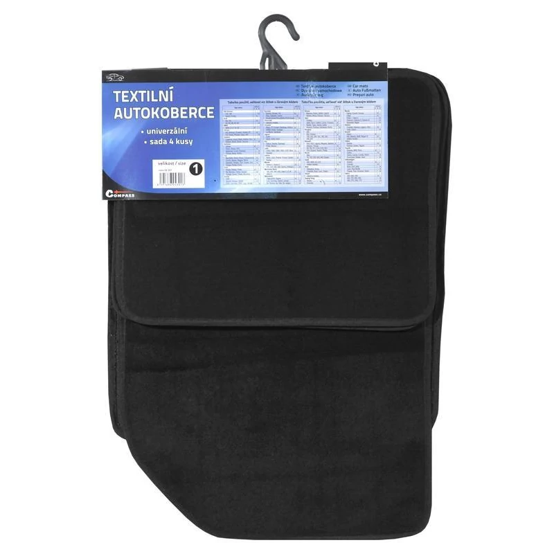 Univerzalni set auto tepiha UNI 1, crni, 4 komada – 04301
