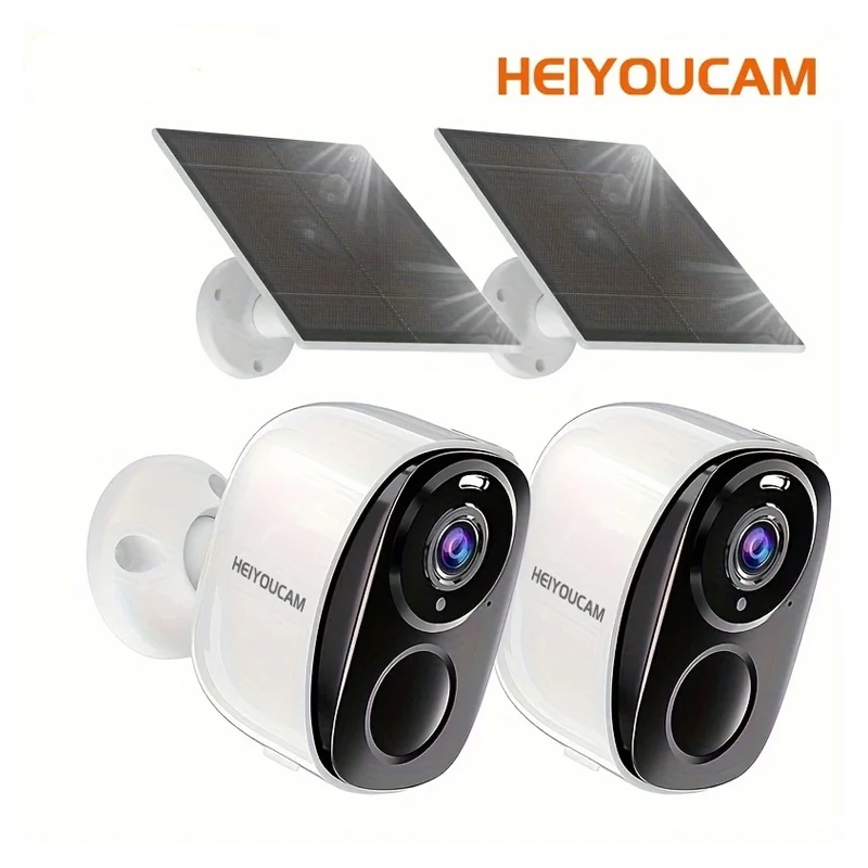 HEIYOUCAM 2 Komada Bežičnih Vanjskih Sigurnosnih Kamera na Solarni Pogon – BV137826