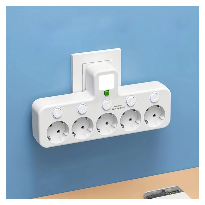 Višestruki Zidni Adapter s 5 Utičnica i Noćnim Svjetlom – EF1778382