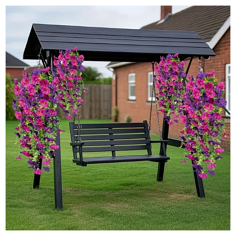 Set od 4 viseće umjetne biljke – ljubičaste – 75 cm – JG1515575