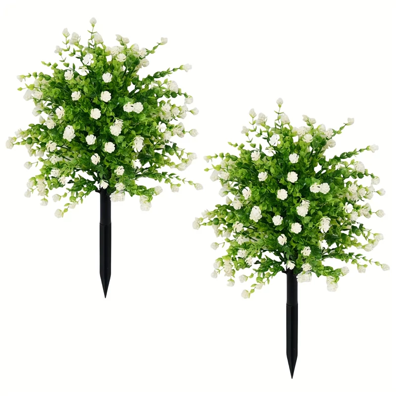 Set od 2 zabodiva bijela umjetna cvjetna buketa – 50 cm – JW1514391