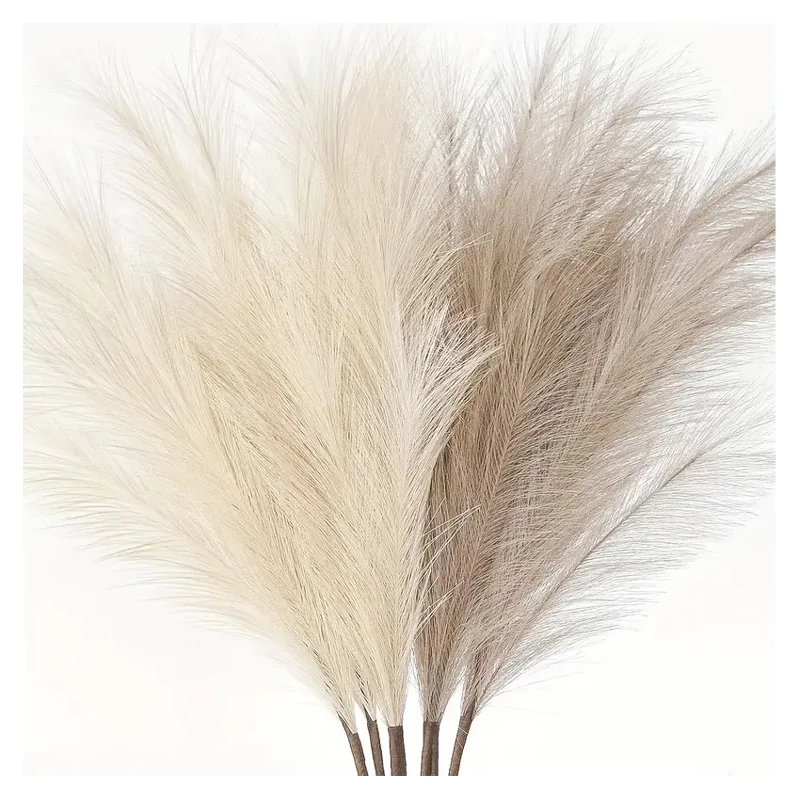 Set od 6 ukrasnih umjetnih pampas trava – bež/smeđa – 95 cm – NF385649