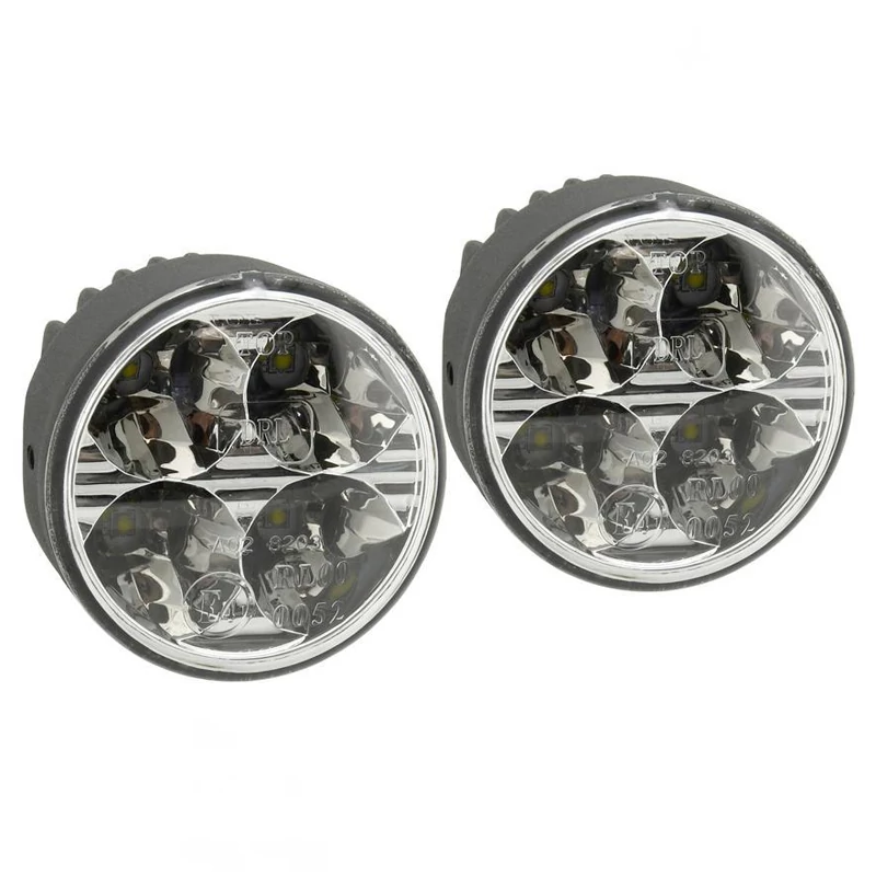 Dnevna LED svjetla 4 HIGH POWER LED – 12/24 V, okrugli dizajn (70 mm), set od 2 komada 33551