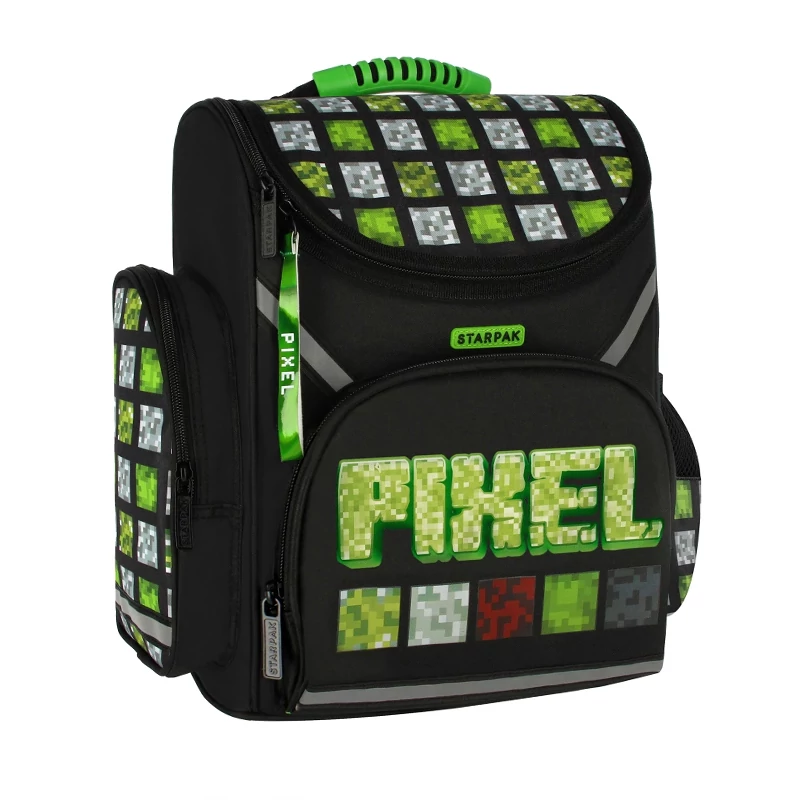 STARPAK Pixel zelena školska torba – 527144