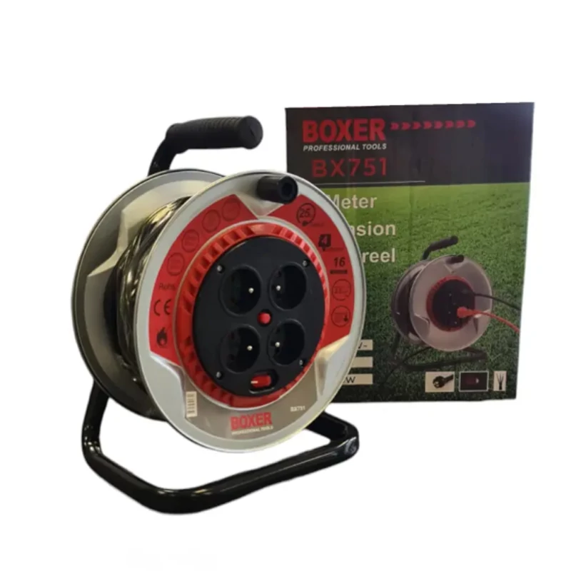 BOXER BX751 produžni kabel na bubnju – 25 m, 4 utičnice, 2950 W