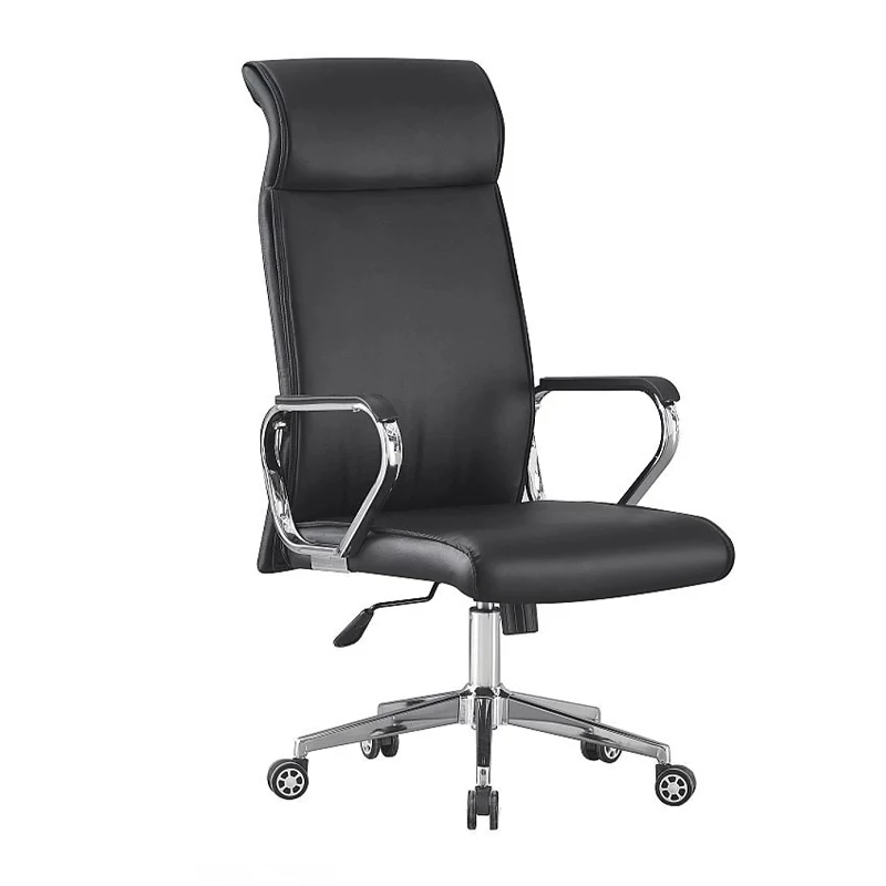 Ergonomska Uredska Stolica – Eko Koža, Kromirano Postolje, Podesiva Visina 9024H