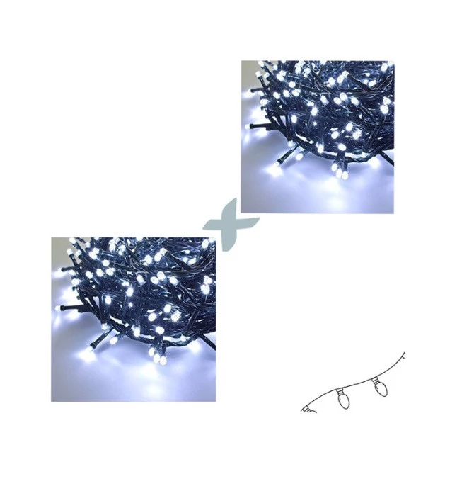 Svjetlosni lanac 180 LED hladno bijela 8 m KE21-1030 1+1