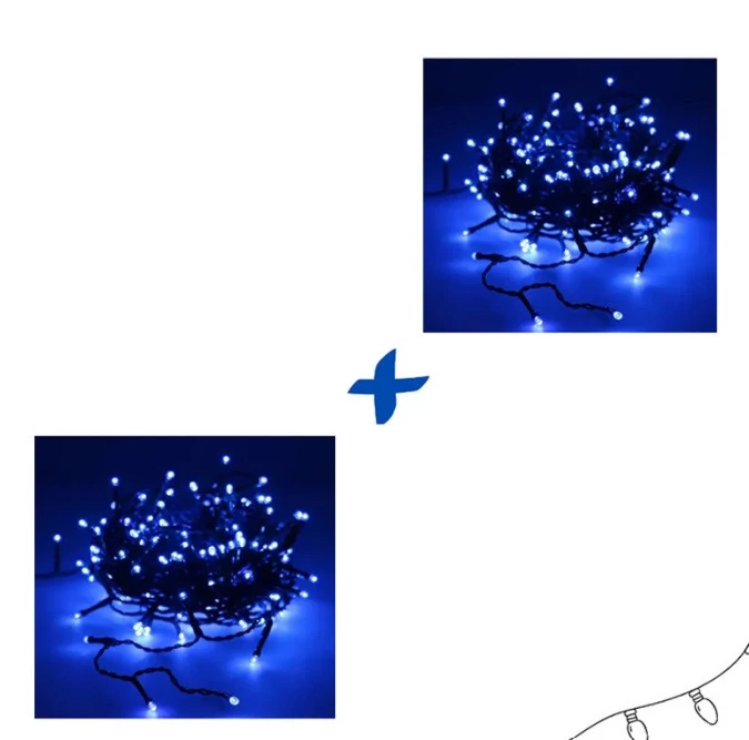 Svjetlosni lanac 180 LED plava 8 m KE21-1032 1+1