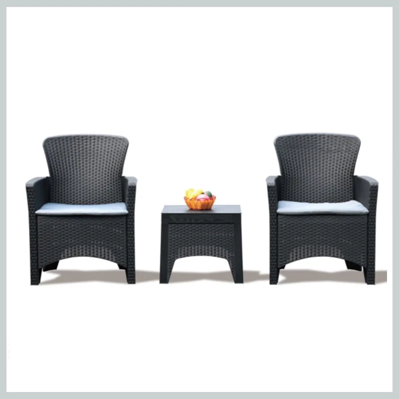 Bella antracit 3 u 1 vrtni set – stol + 2 naslonjača SC08